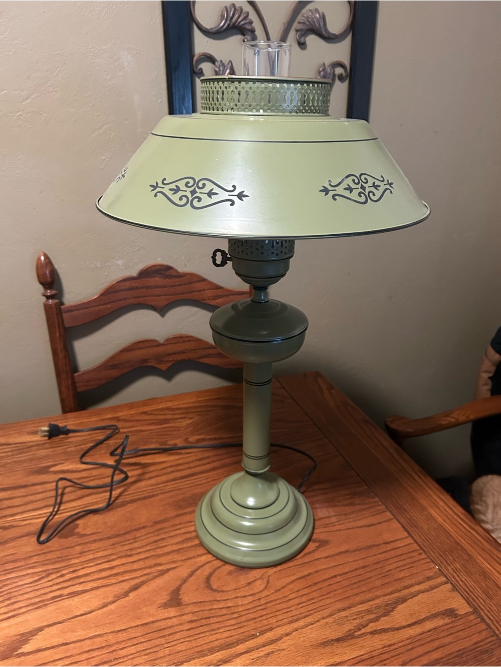 Olive Green antique Table Lamp - Home Accents Decor. Over 50 years old